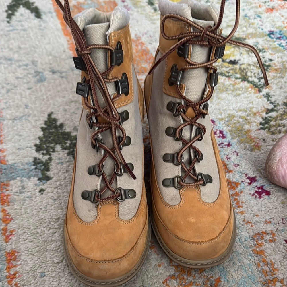 Timberland Tan and Cream Lace Up Boots
